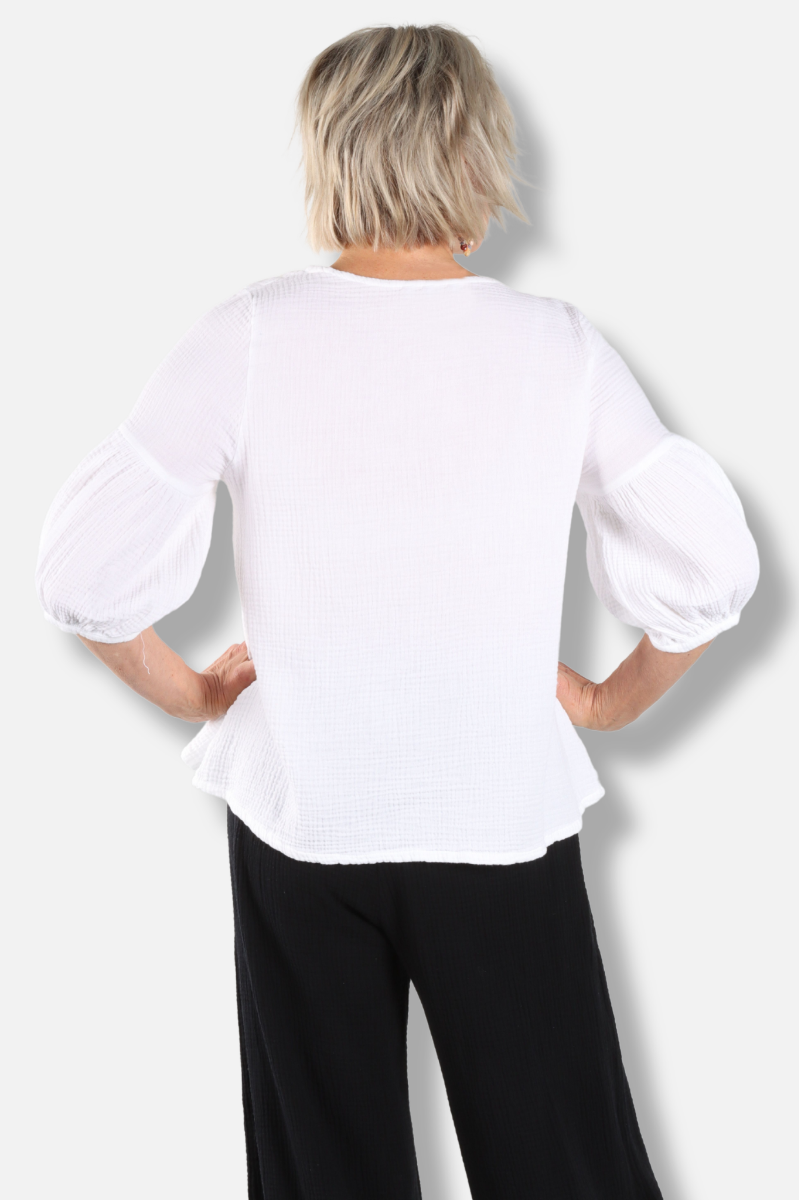 Lantern Shirt - White Gauze