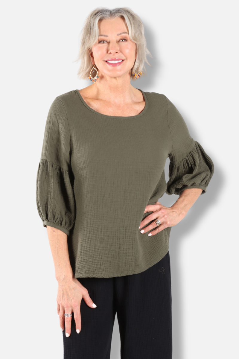 Lantern Shirt - Peppercorn Gauze