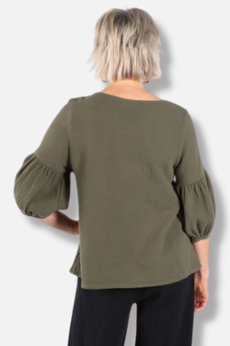Lantern Shirt - Peppercorn Gauze