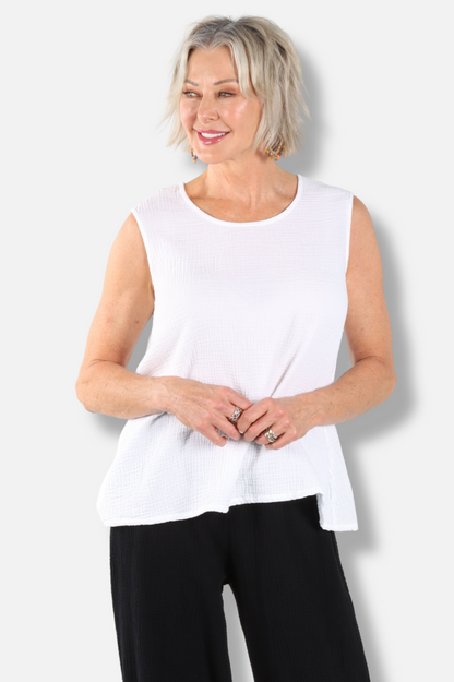 Huxley Tank - White Gauze