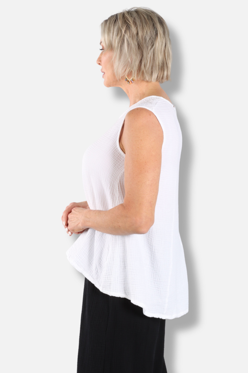 Huxley Tank - White Gauze