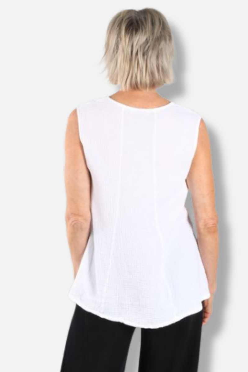 Huxley Tank - White Gauze
