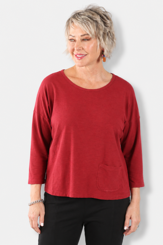 Boxy pocket tee - Maraschino