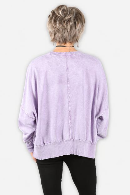 Cat's Meow Oversized Sweatshirt - Lavender