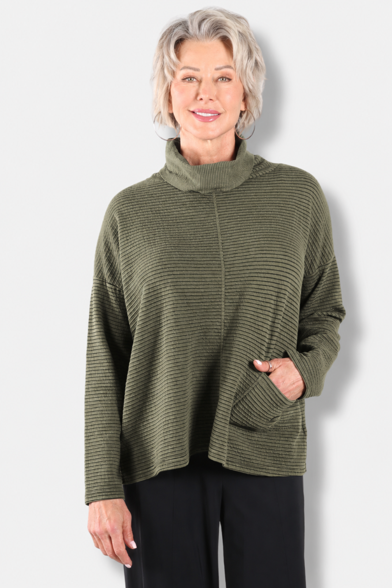 Funnel Pullover - Kelp