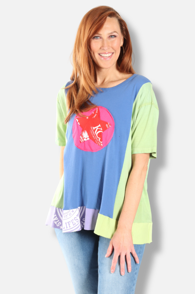 Star Tee - Kiwi & Cornflower #4