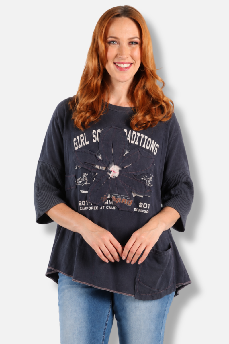 Rosa Tee - Navy #2