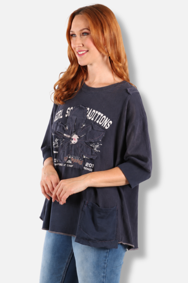 Rosa Tee - Navy #2
