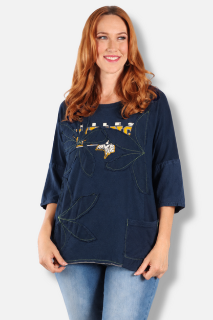 Flora Tee - Navy #4