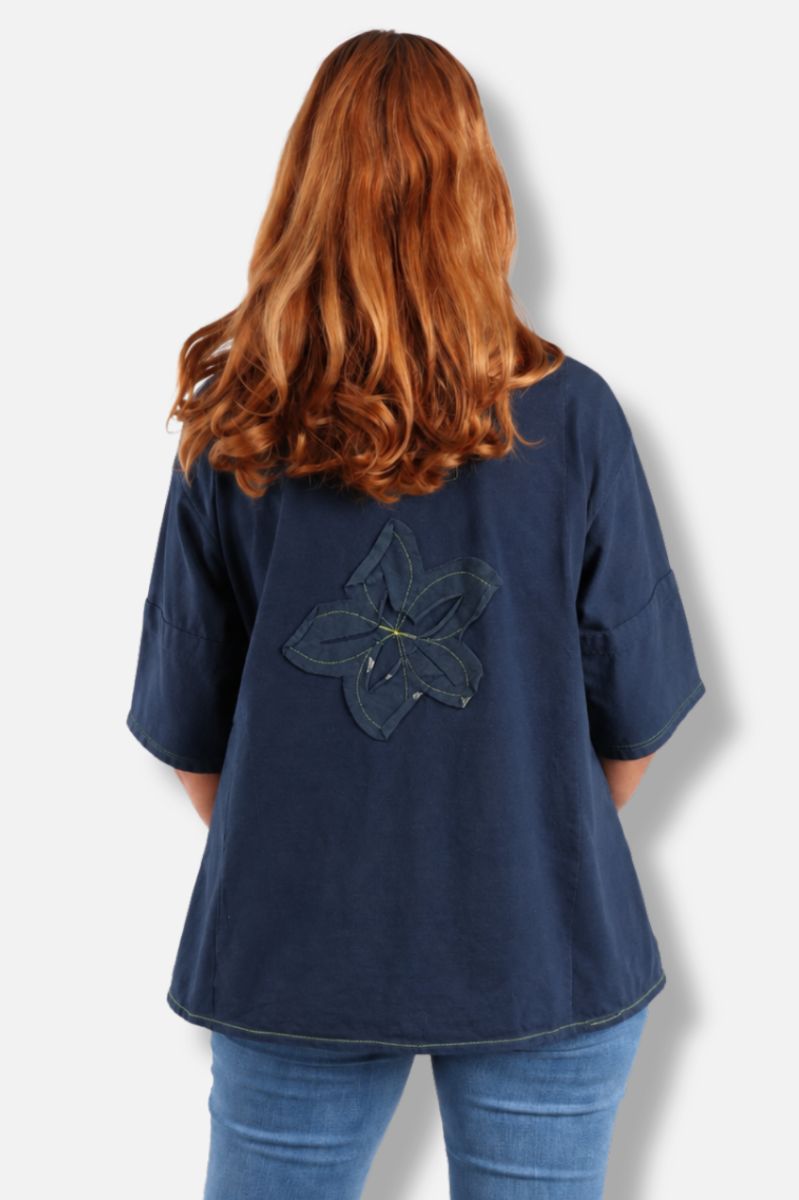 Flora Tee - Navy #3