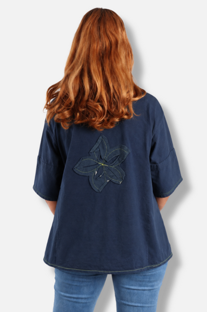 Flora Tee - Navy #3