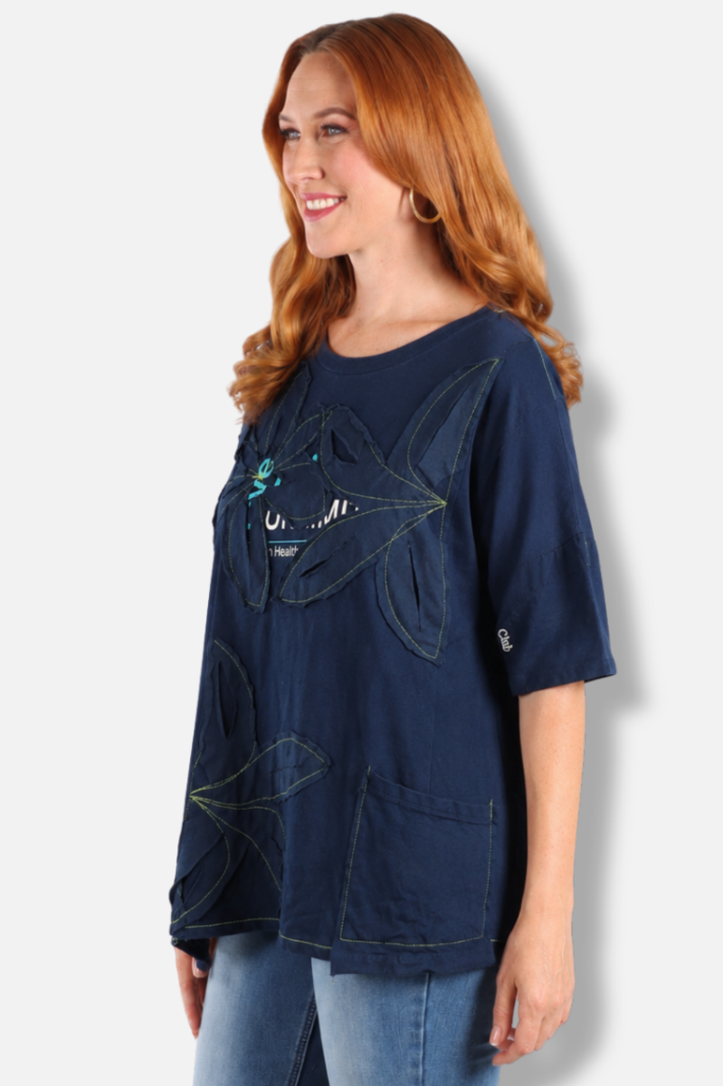 Flora Tee - Navy #3