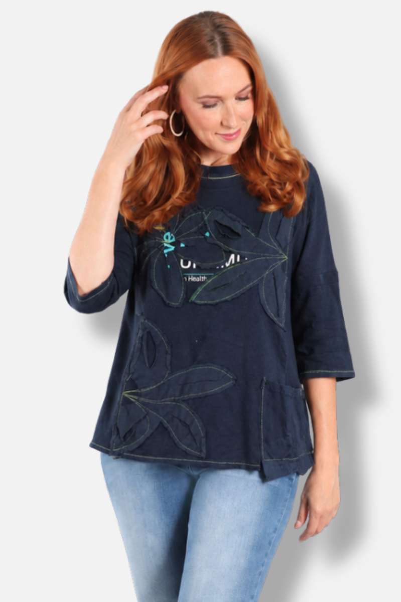 Flora Tee - Navy #3