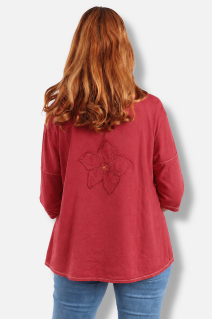 Flora Tee - Red #2