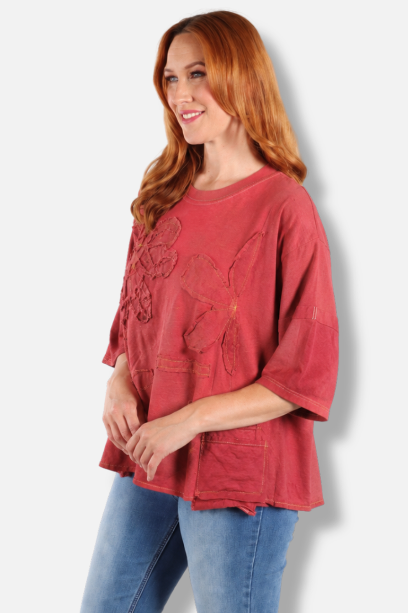 Flora Tee - Red #2