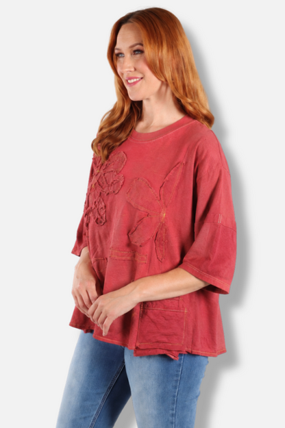 Flora Tee - Red #2