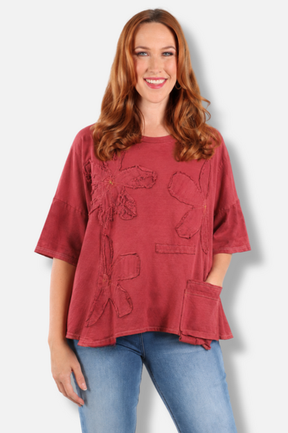 Flora Tee - Red #2