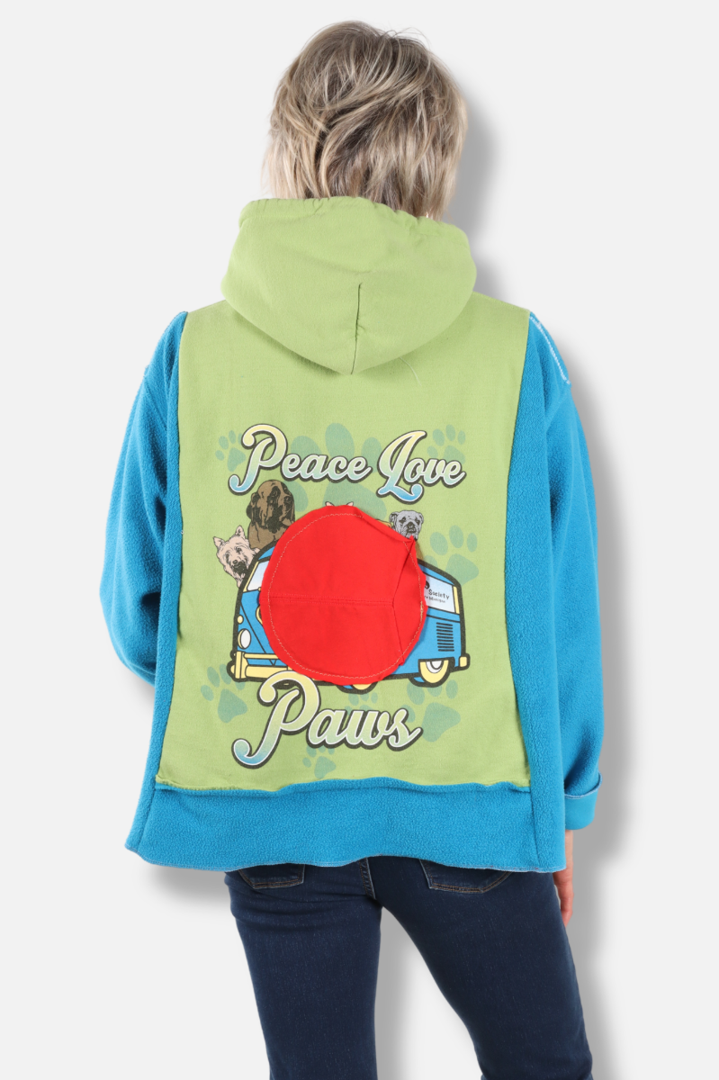 Heart Hoodie - Blue & Lime #1