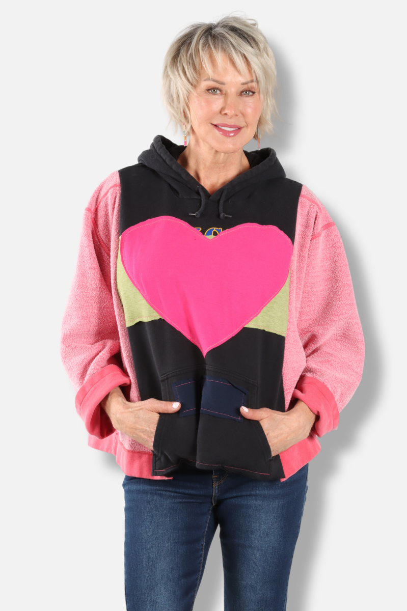 Heart Hoodie - Pink & Black #3