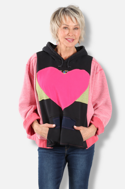Heart Hoodie - Pink & Black #3
