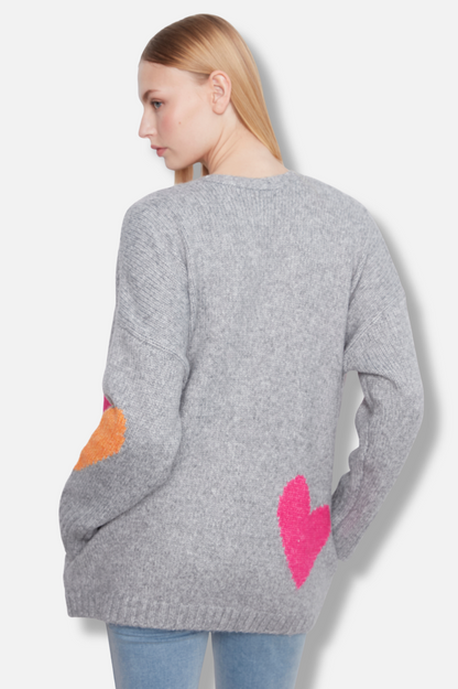 Heart Cardigan - Grey
