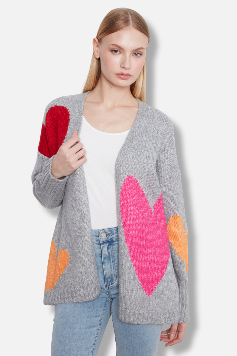 Heart Cardigan - Grey