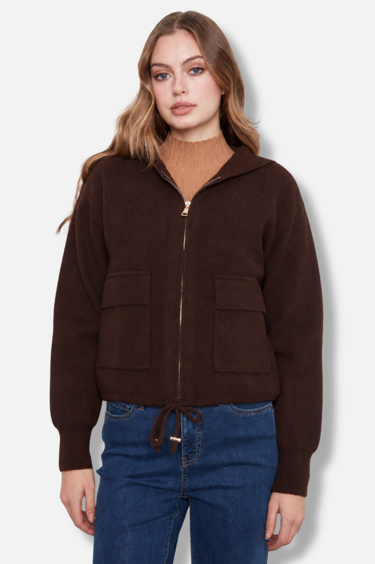 Zip Hoodie - Coffee