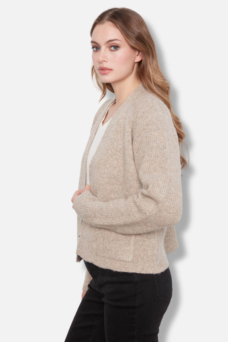 Patch Pocket Cardigan - Light Brown