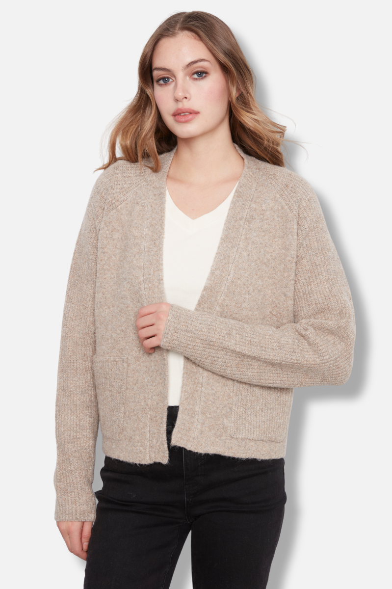 Patch Pocket Cardigan - Light Brown