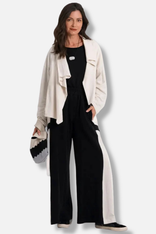 Cropped Asymmetrical Jacket - Stone