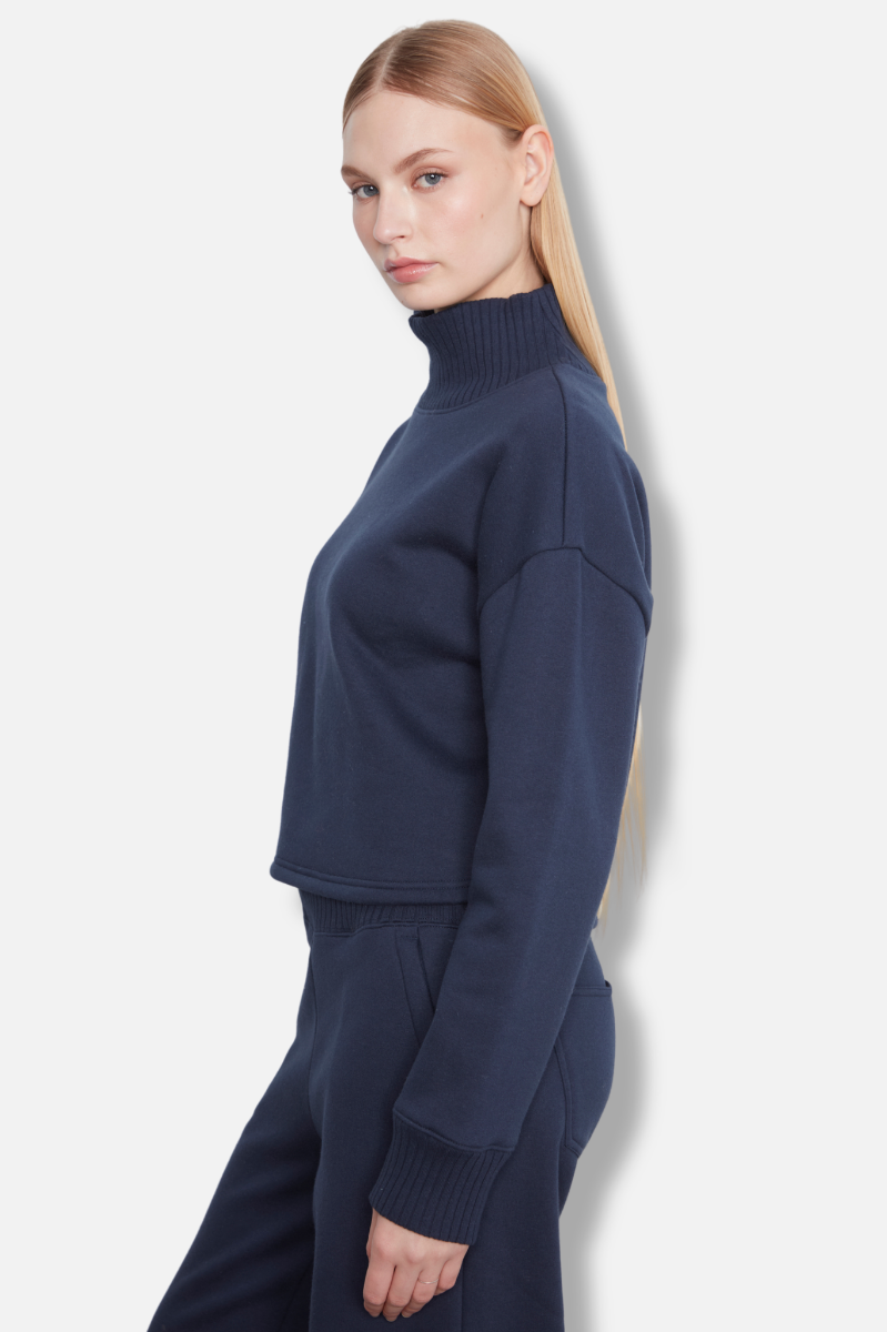 Mock Neck Top - Midnight 