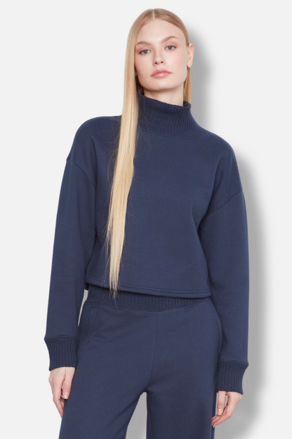 Mock Neck Top - Midnight 