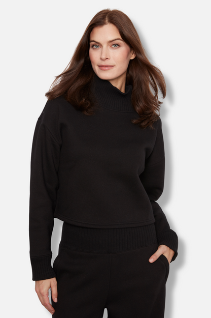 Mock Neck Top - Black 