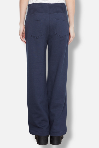 Wide Leg French Terry Pant - Midnight