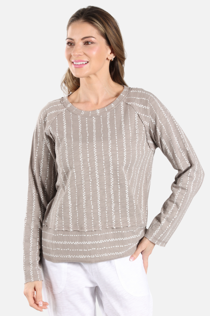 Lookout Pullover - Fog Stripe