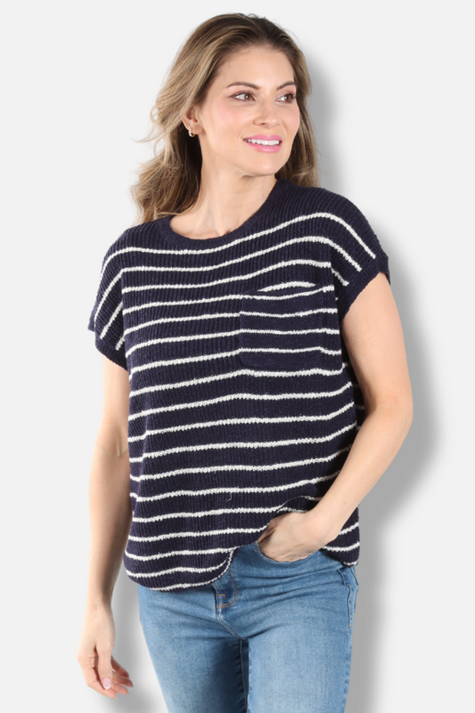 Cap Sleeve Crew - Navy