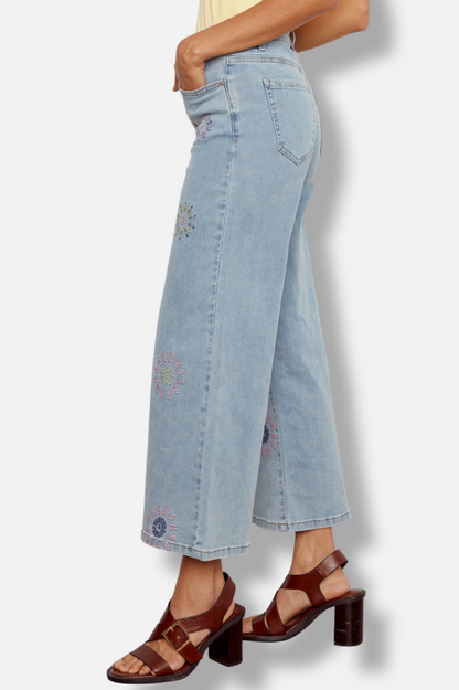 Wide Leg Denim Pant - Light Blue