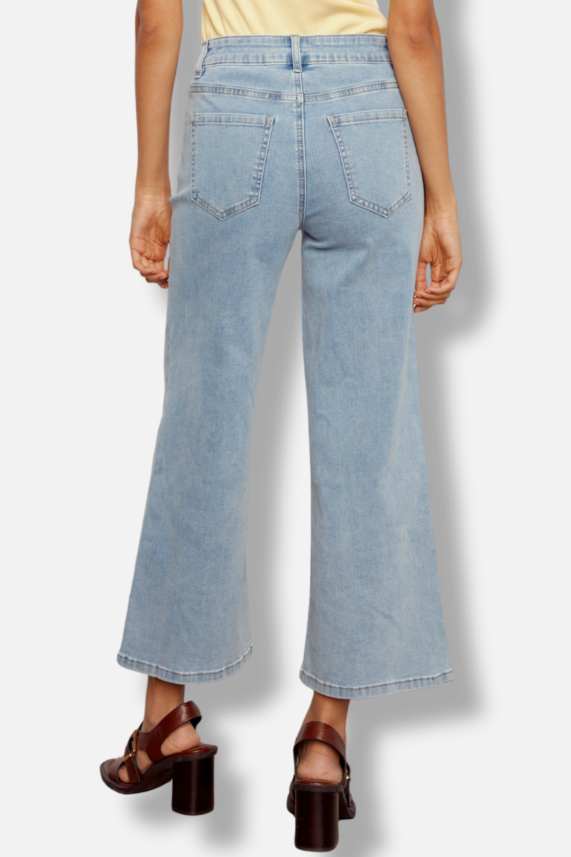 Wide Leg Denim Pant - Light Blue