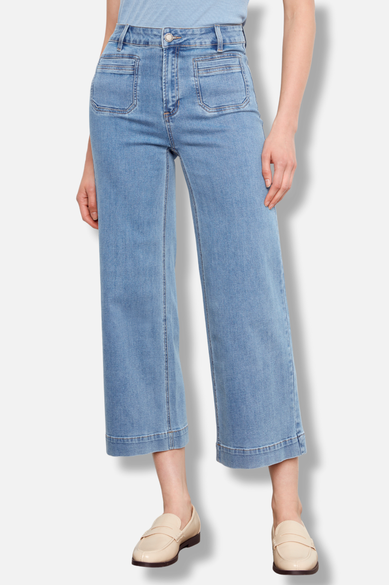 Cropped Patch Pocket Pant - Blue Jean