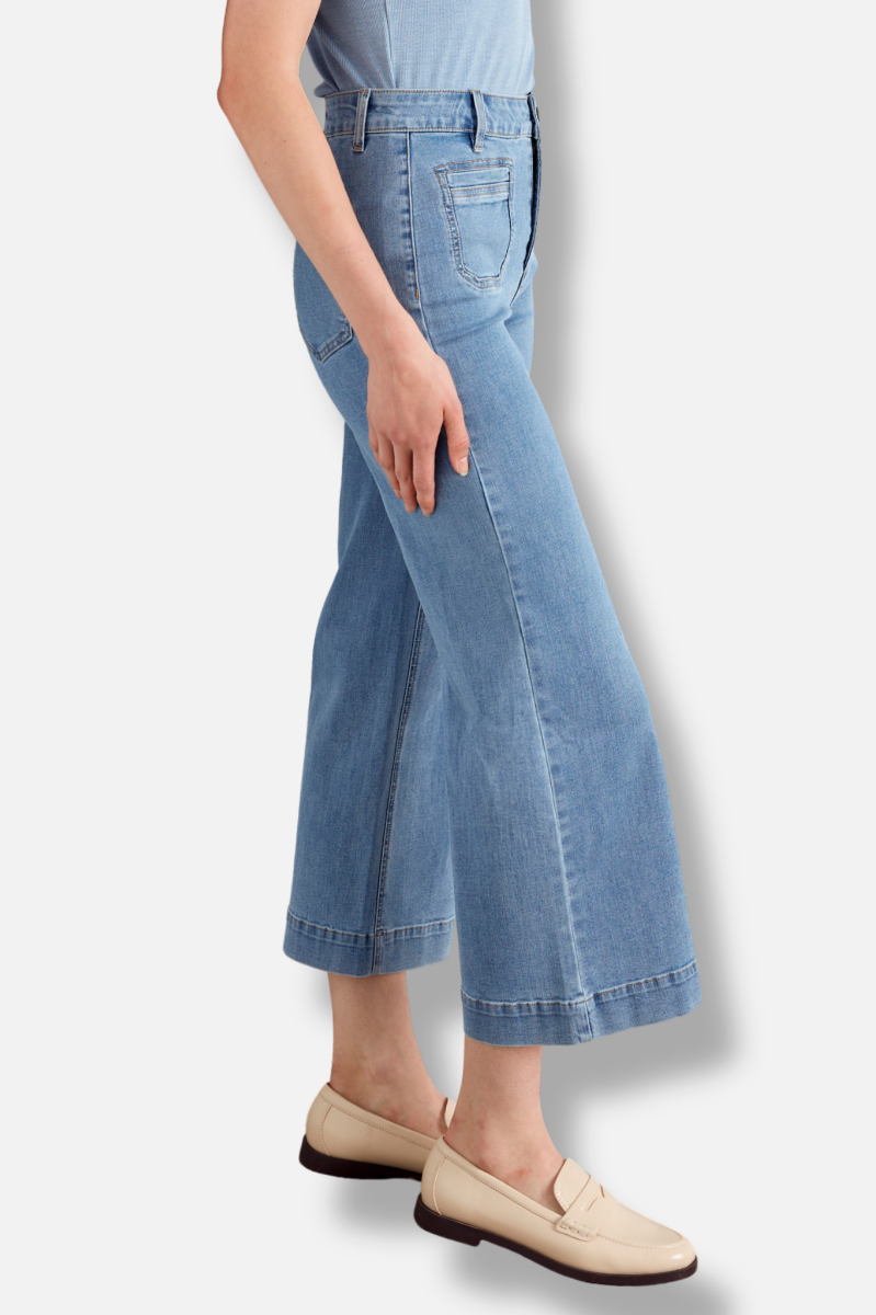 Cropped Patch Pocket Pant - Blue Jean