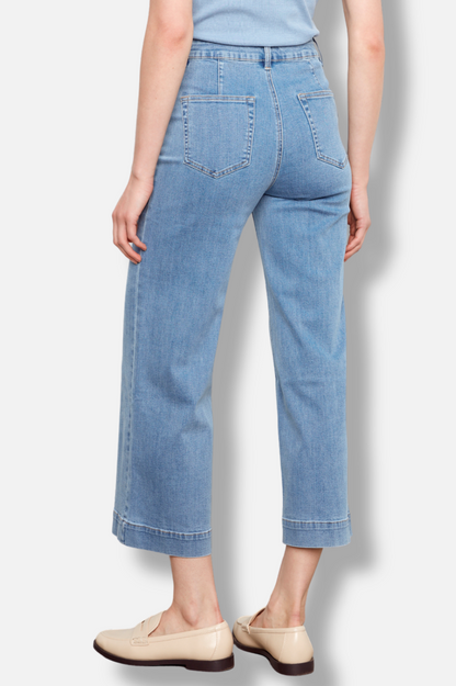 Cropped Patch Pocket Pant - Blue Jean