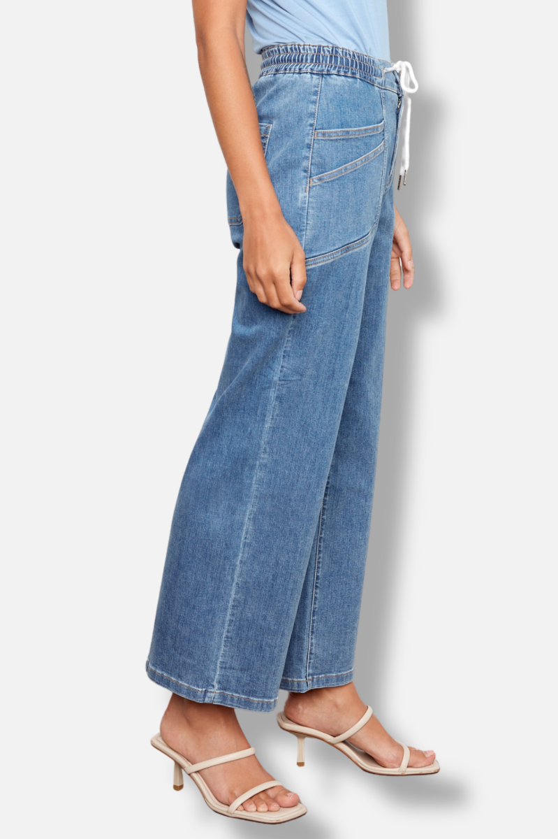 Wide Leg Denim Pant - Vintage Blue