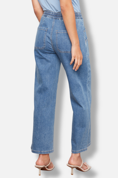 Wide Leg Denim Pant - Vintage Blue