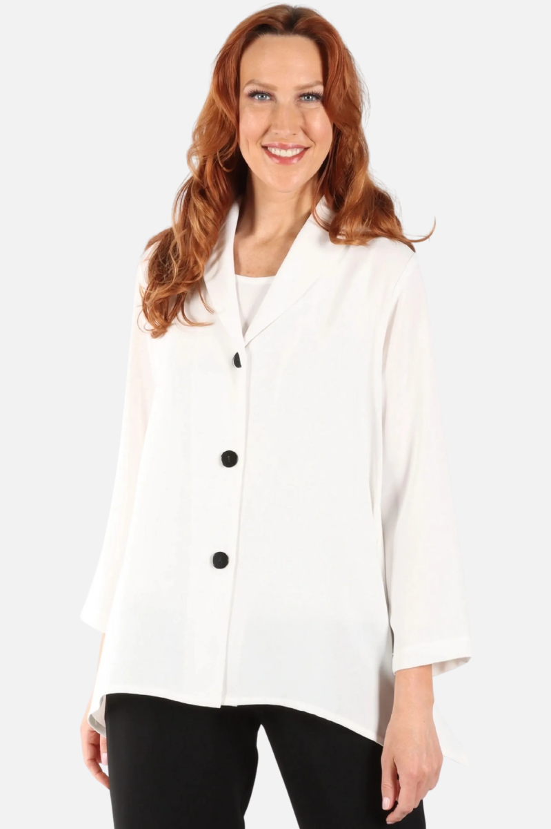 Shawl Collar Jacket Plus - Ivory