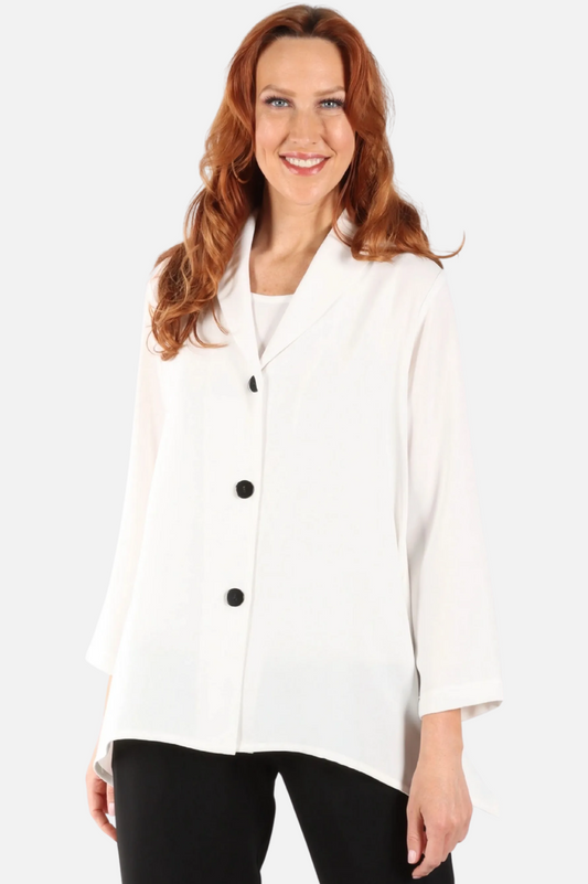 Shawl Collar Jacket Plus - Ivory