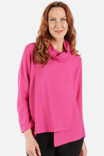 Cowl Neck Top - Fuchsia