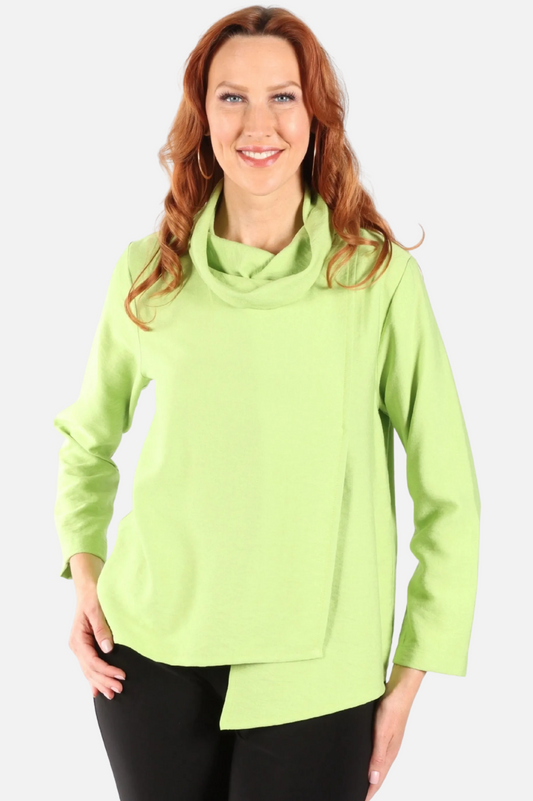 Cowl Neck Top Plus - Lime