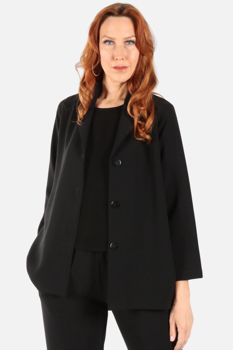 Shawl Collar Jacket Plus - Black