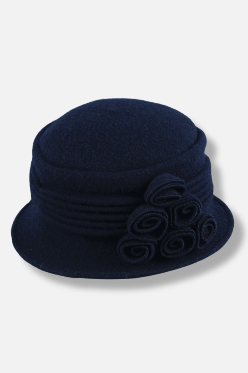 Rosebud Cloche Hat - Navy 