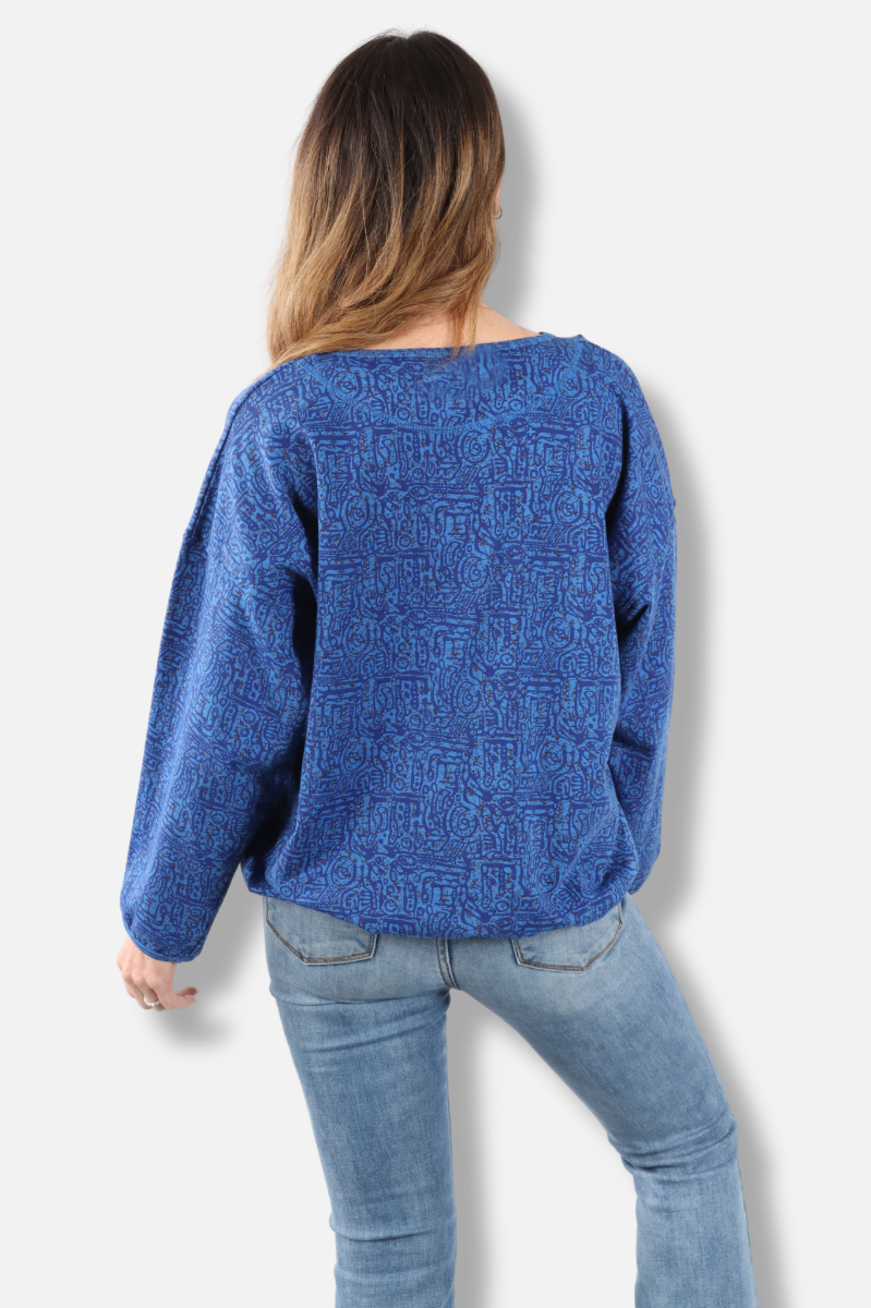 Stretch Terry Sweatshirt - Bay Odyssey Print